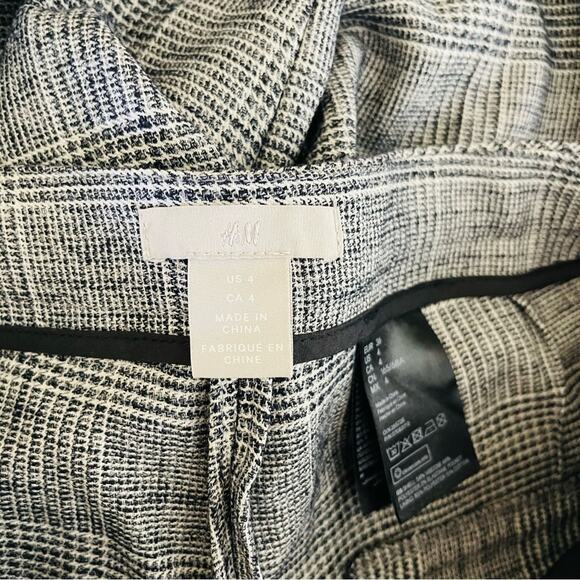 H&M black white plaid preppy academia trendy office ankle pants 4 - Picture 6 of 6